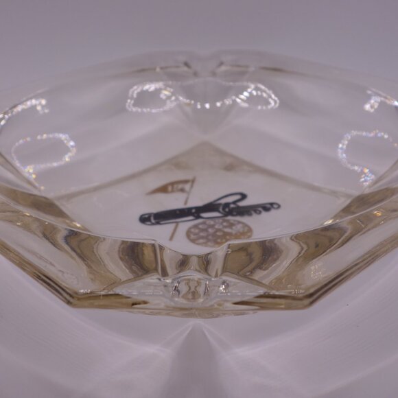 19th Hole Golf Bag Golf Ball Square Glass Cigar Ash Tray - Picture 4 of 11